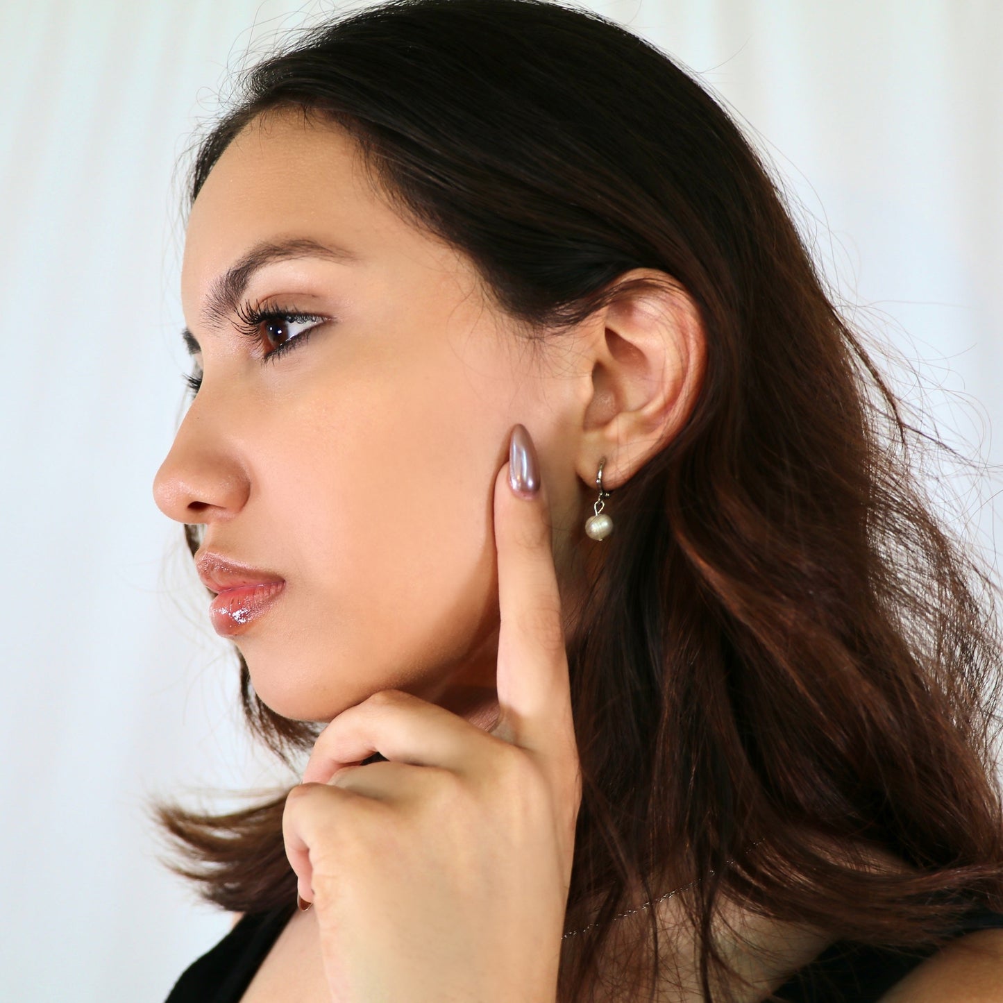 freshwater pearl hoop earrings