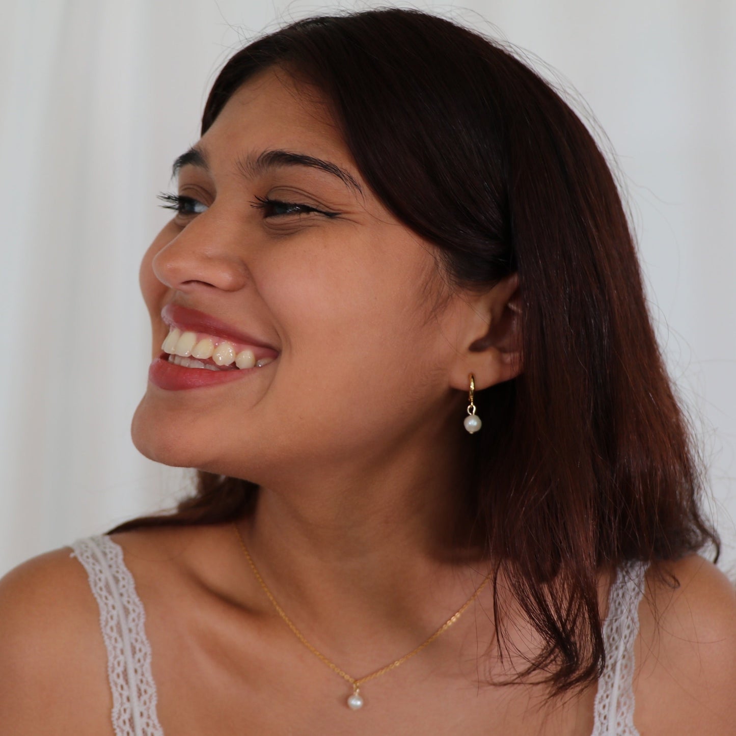freshwater pearl hoop earrings