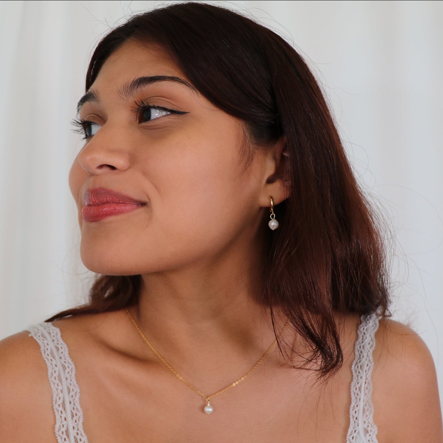 freshwater pearl hoop earrings