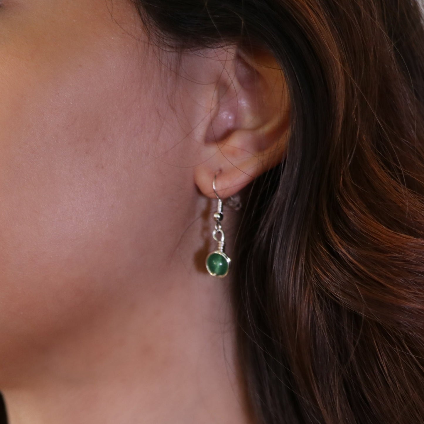 green aventurine earrings