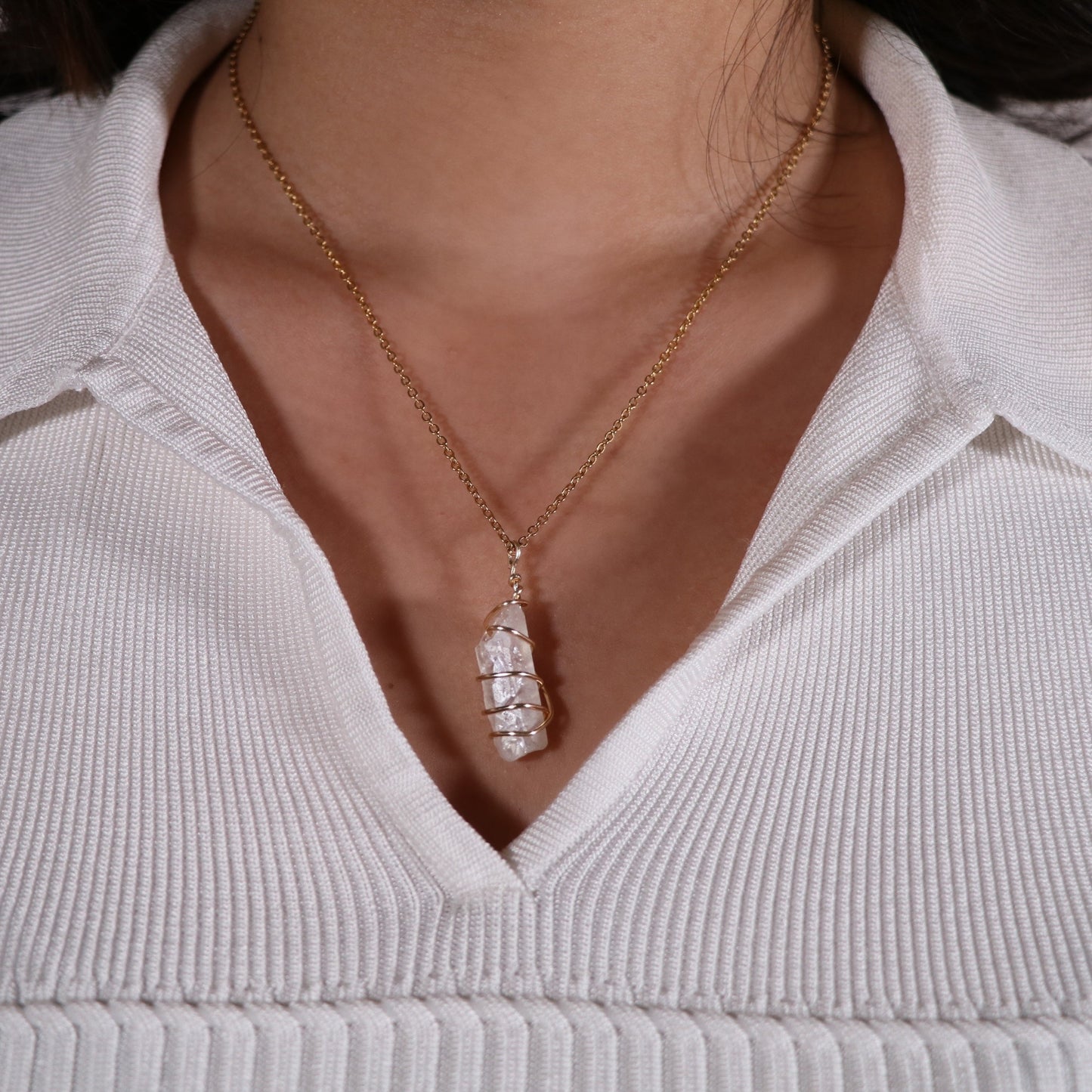 rose quartz necklace