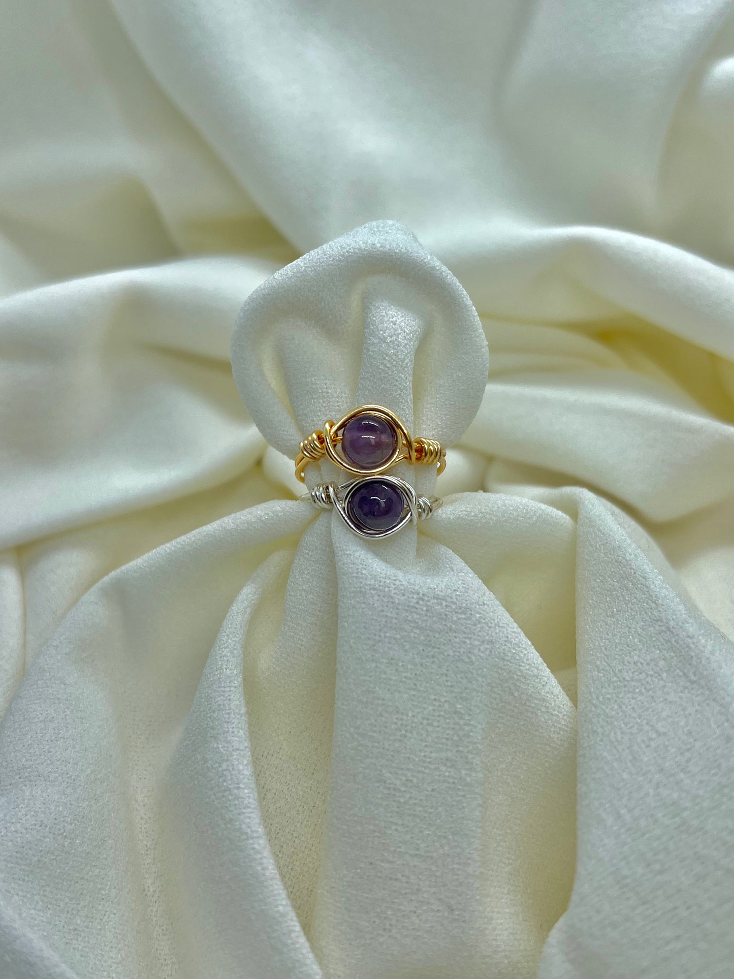 amethyst crystal ring