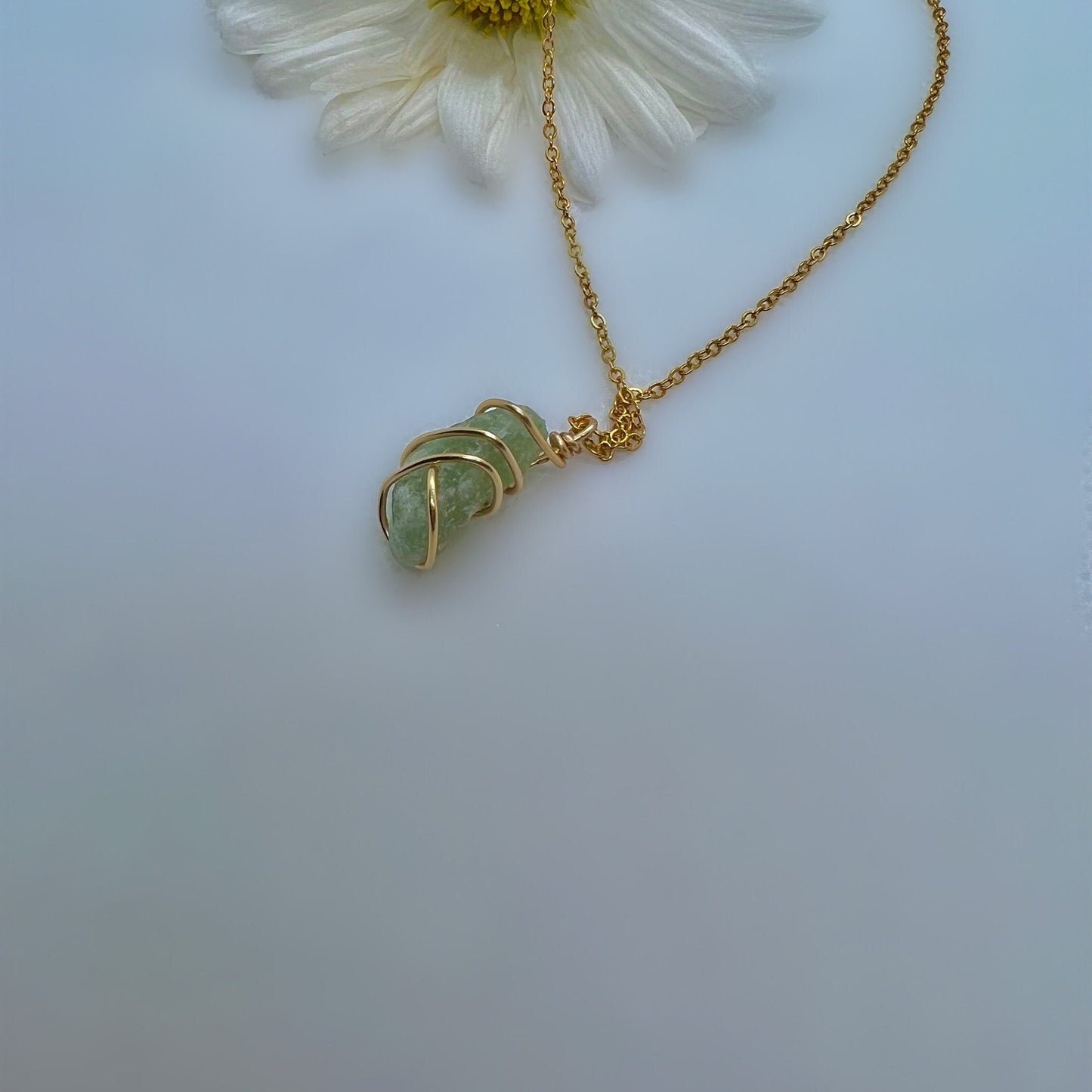 green aventurine necklace, dainty raw crystal necklace, healing crystal necklace, gifts for her