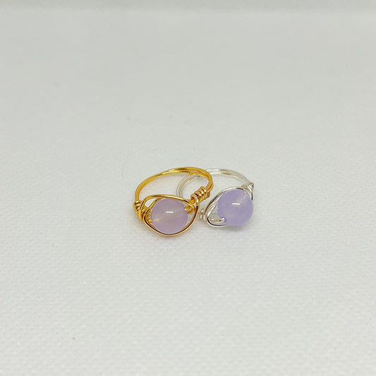 Purple Quartz Crystal Ring